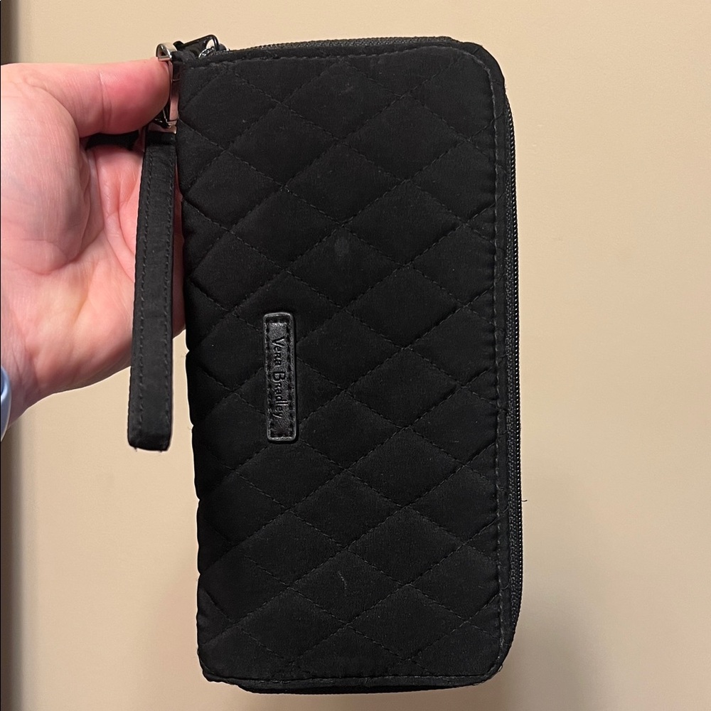 Vera Bradley Black Quilted Wristlet